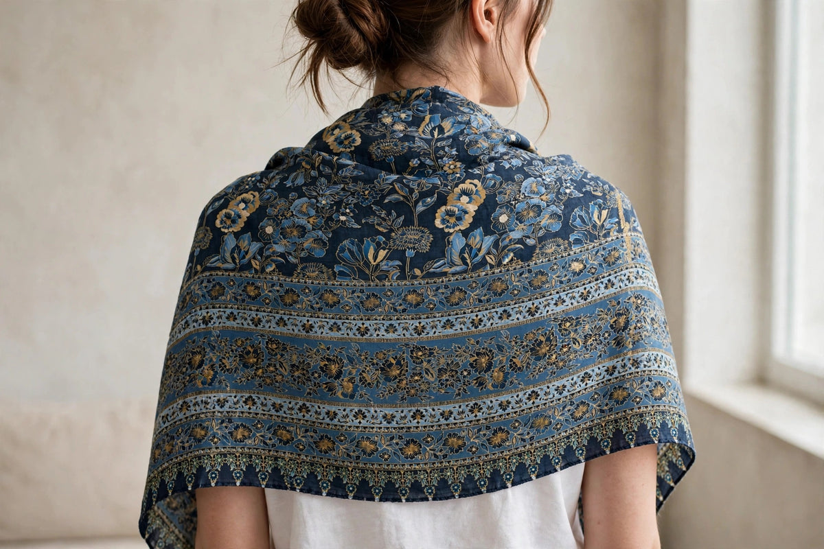 Noor-e-Kashmir - Handwoven Pure Pashmina Kani Shawl | Authentic Kashmiri Jamawar