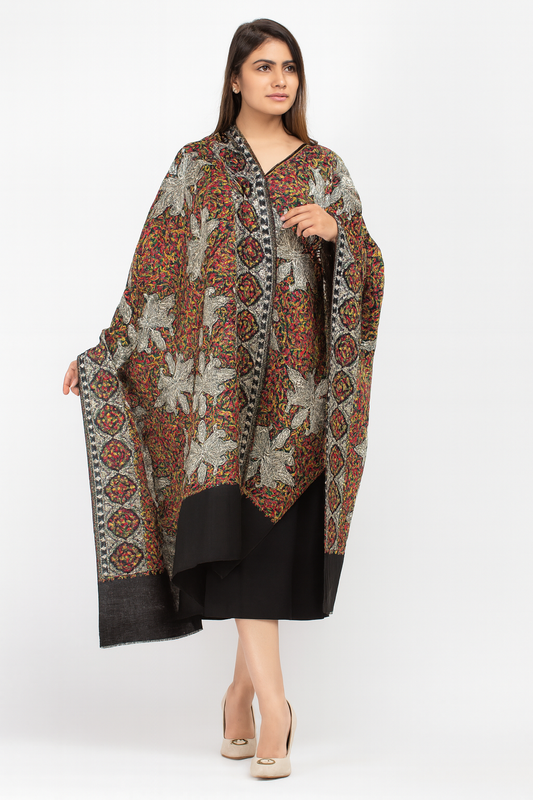 Multicolor Embroidered Pashmina Shawl