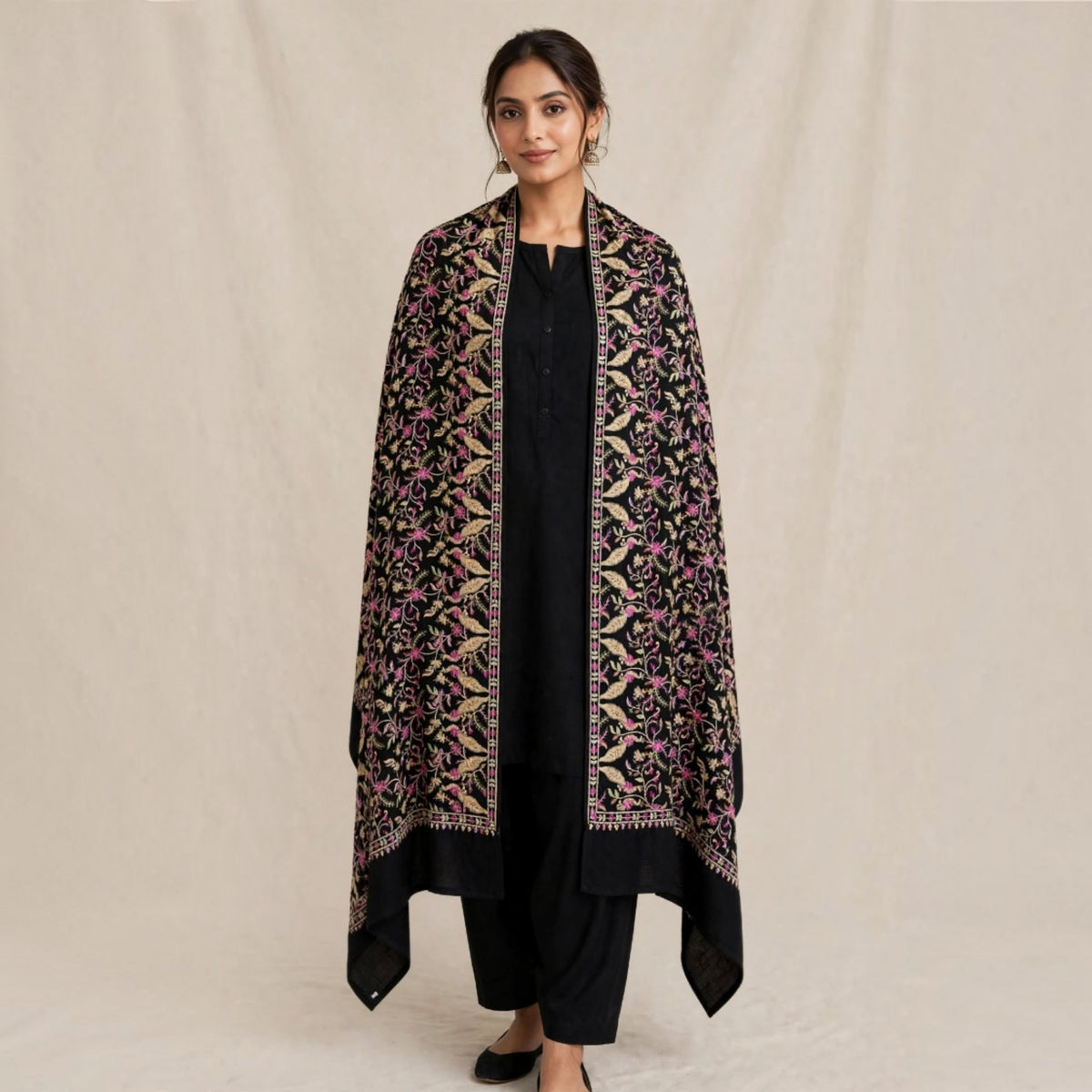 Pashmina Shawl with Papier Mâché Embroidery
