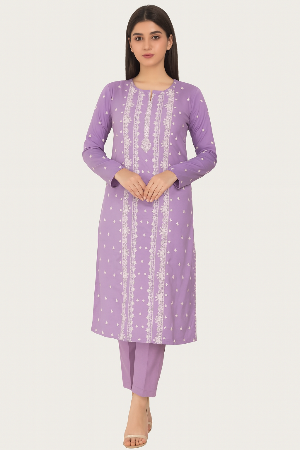 Lavender Embroidered Lawn 2-Piece Unstitched Suit