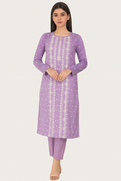 Lavender Embroidered Lawn 2-Piece Unstitched Suit