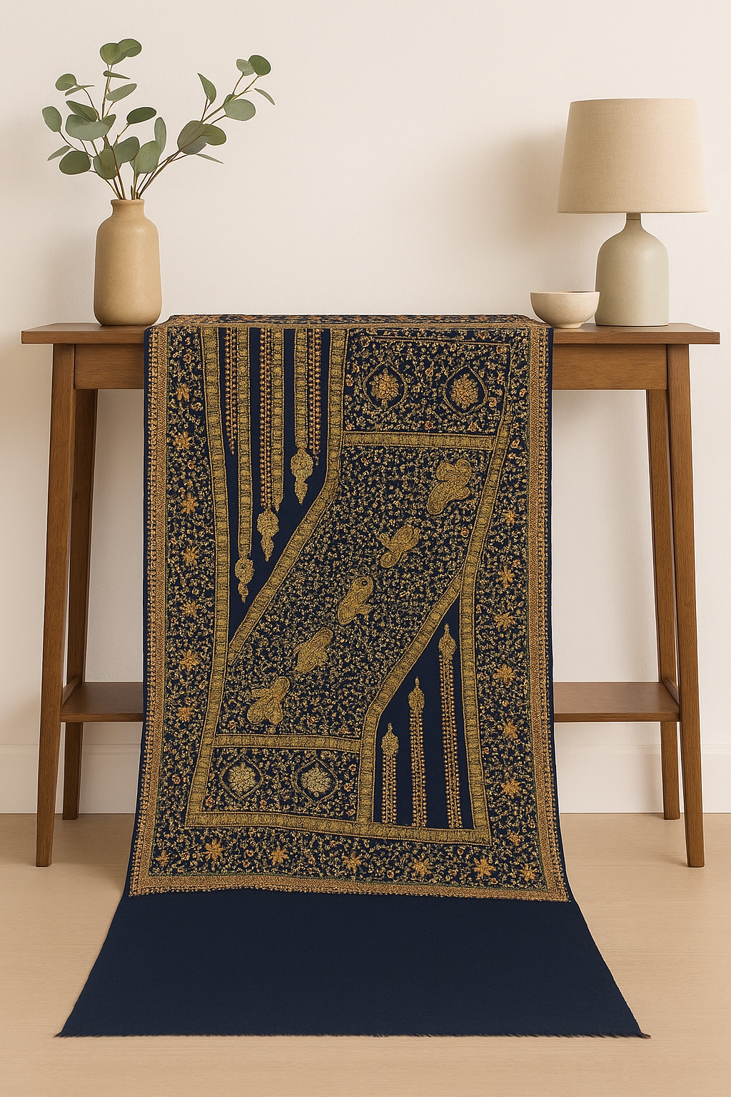 Needle embroidery pashmina shawl