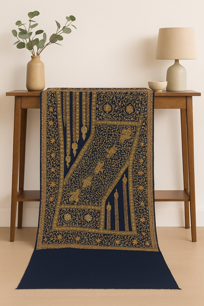 Needle embroidery pashmina shawl