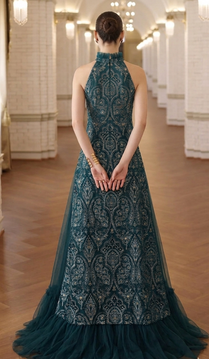 Sea-Green Laser-Cut Net Ensemble