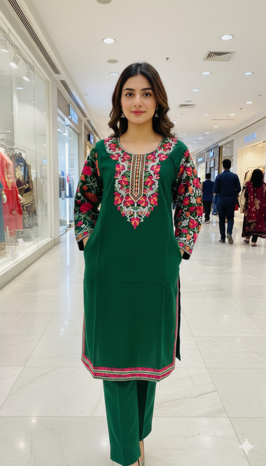 Forest green kurta