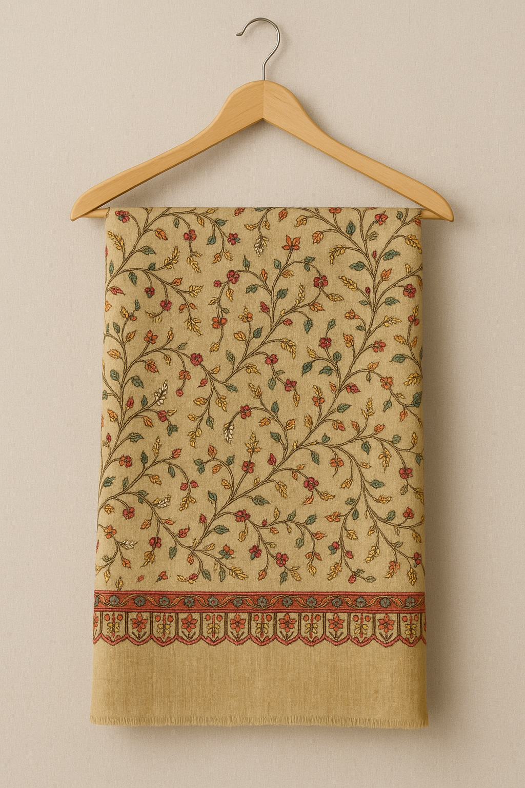 Elegant Pashmina Embroidered Shawl Timeless Floral Design