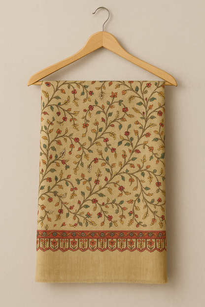 Elegant Pashmina Embroidered Shawl Timeless Floral Design