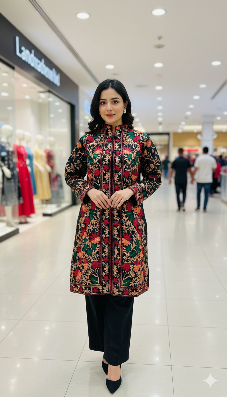 Floral Embroidered Silk Jacket