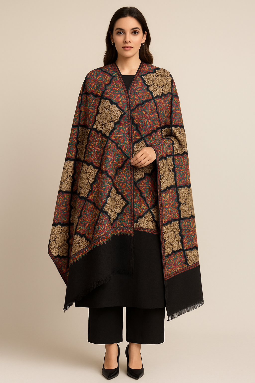 Luxury Embroidered Pashmina Shawl