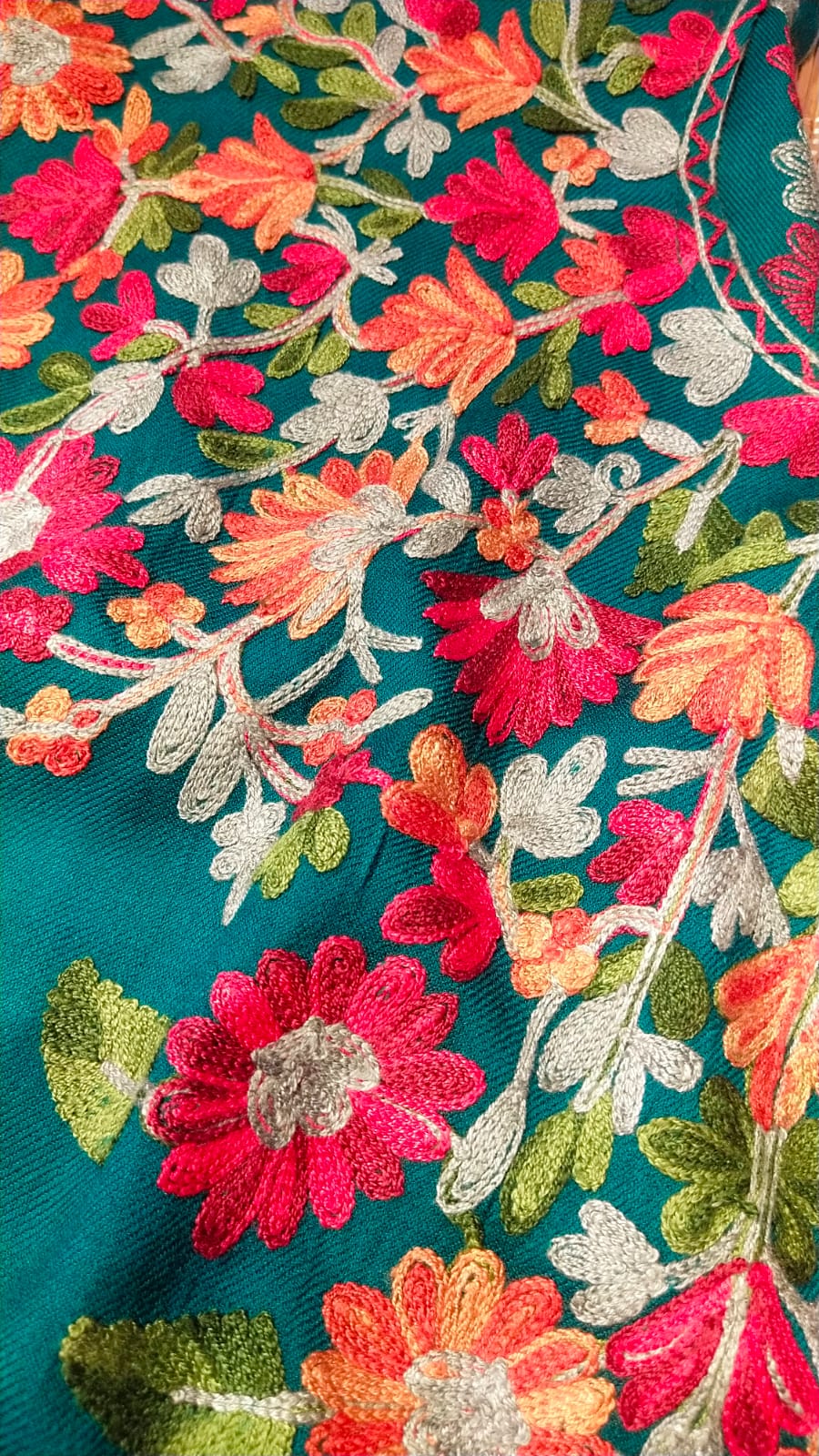 The Floral Embroidered Pashmina Kaftan