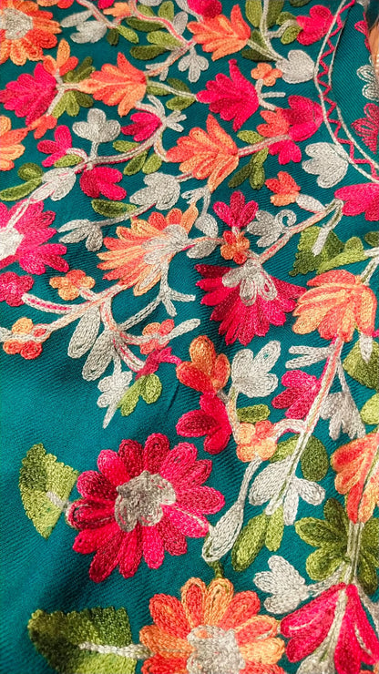 The Floral Embroidered Pashmina Kaftan