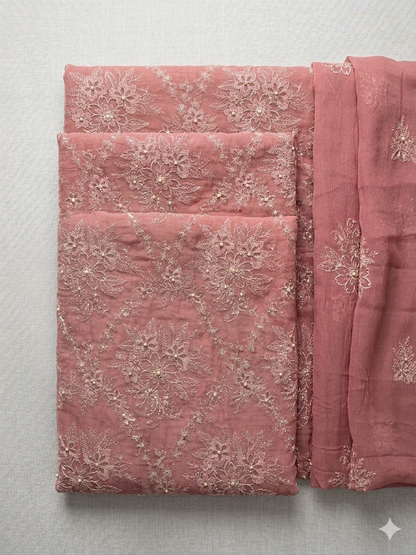 Dusty pink bareeze chiffon