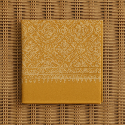 Mustard Golden Embroidered Pashmina Shawl – Timeless Luxury