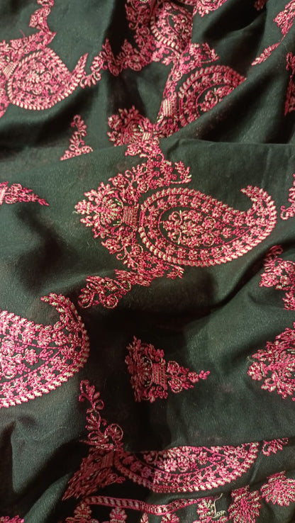 Black Embroidered Karandi Shawl