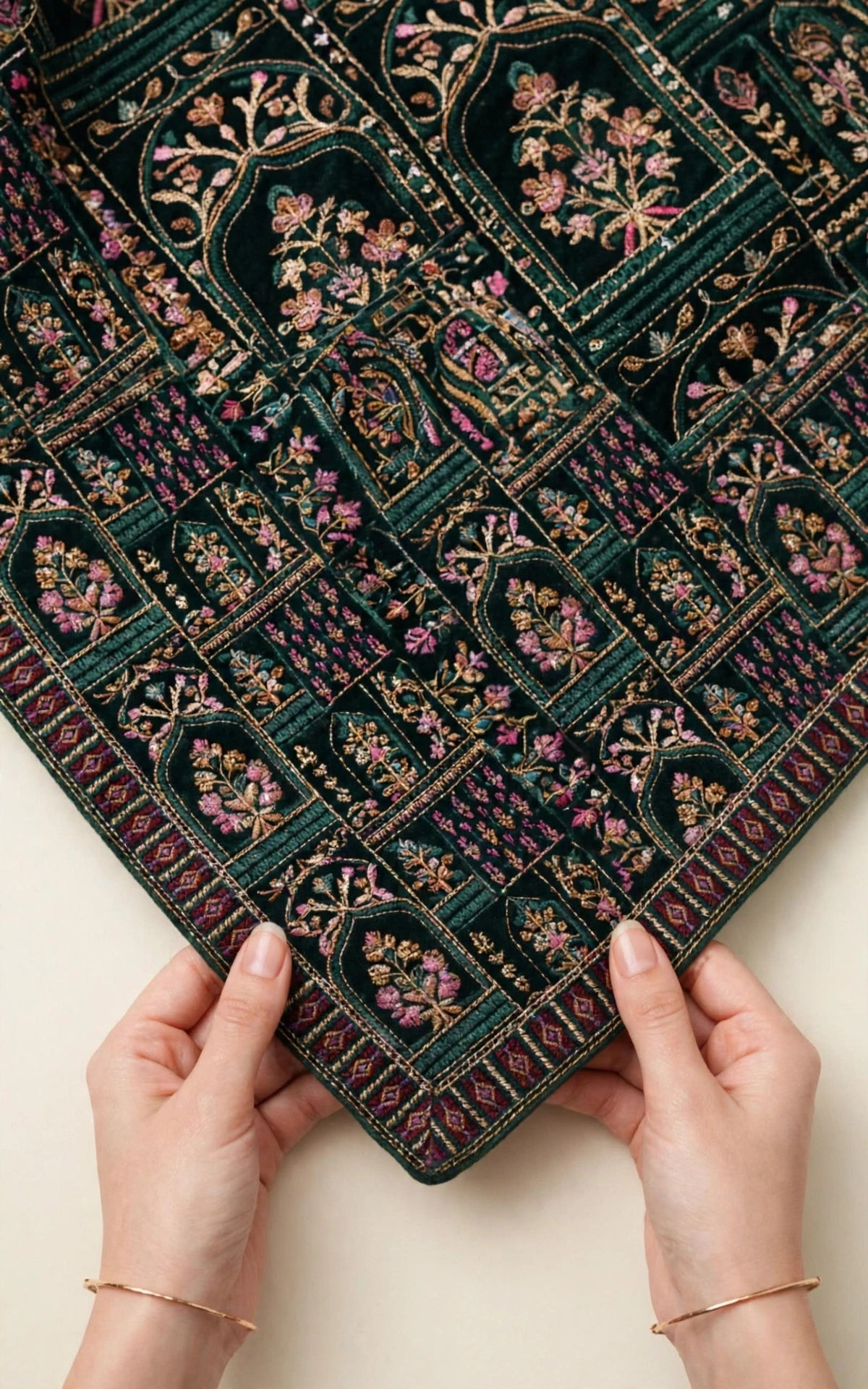 Regal Elegance in Emerald The Signature Velvet Shawl