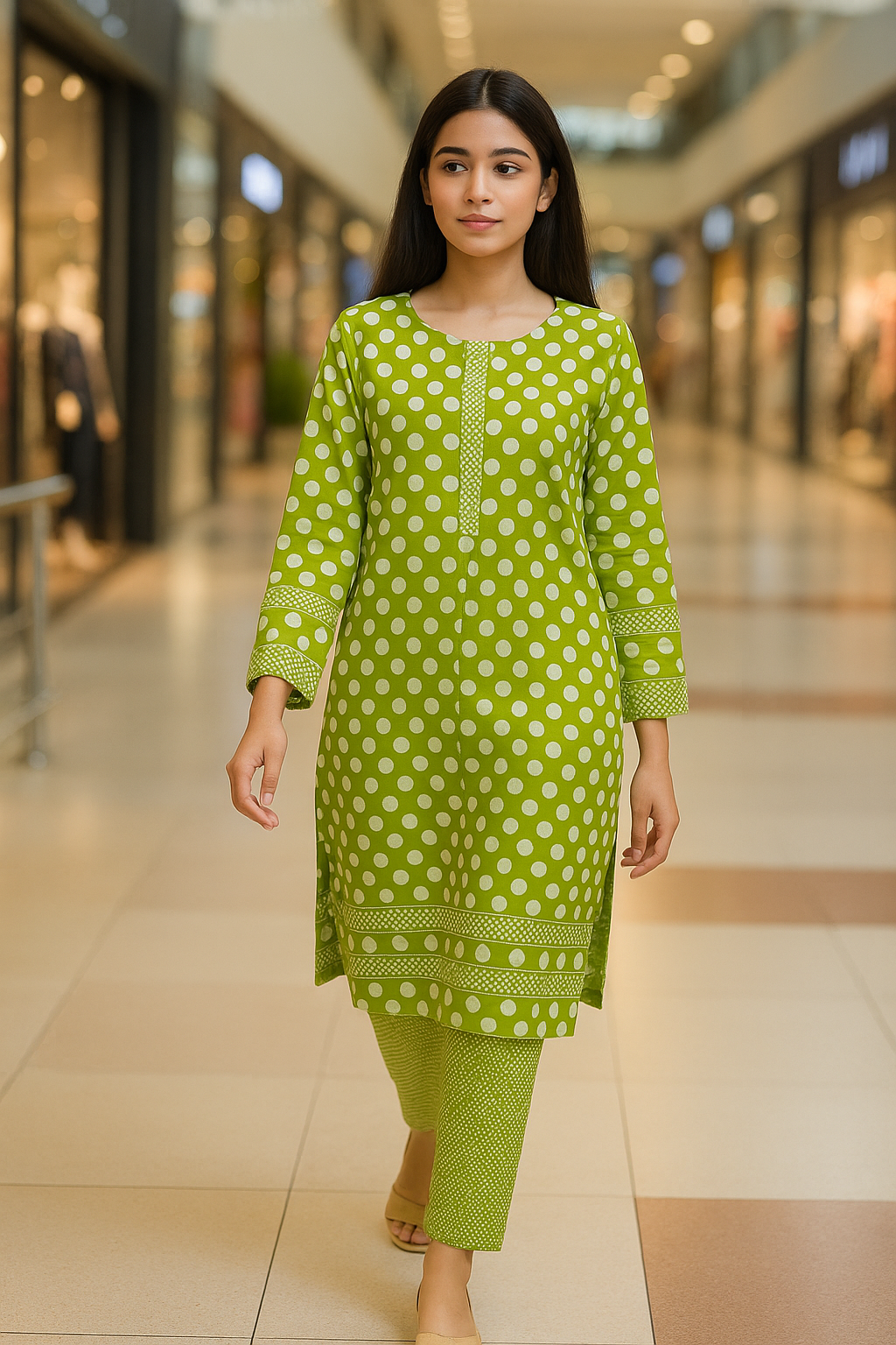 Lime polka dot