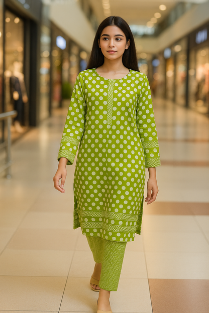 Lime polka dot