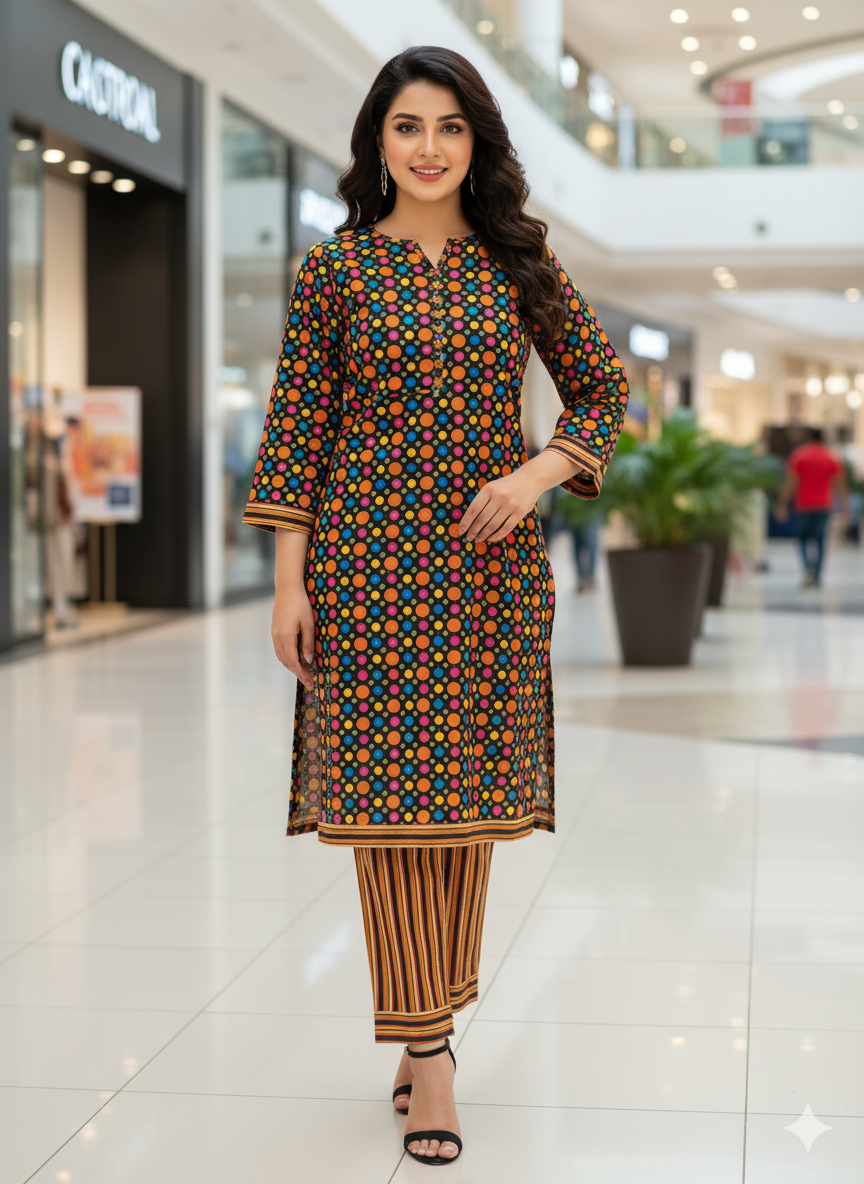 2-Piece Cotton Suit – Medium Size