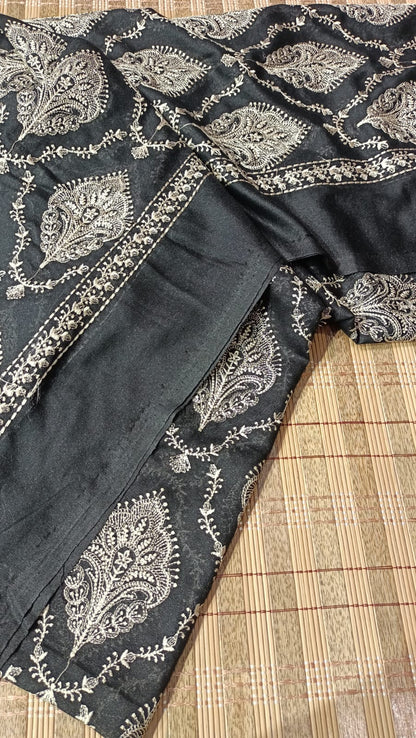 Black Karandi Embroidered Shawl