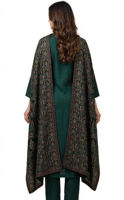 Regal Elegance in Emerald The Signature Velvet Shawl
