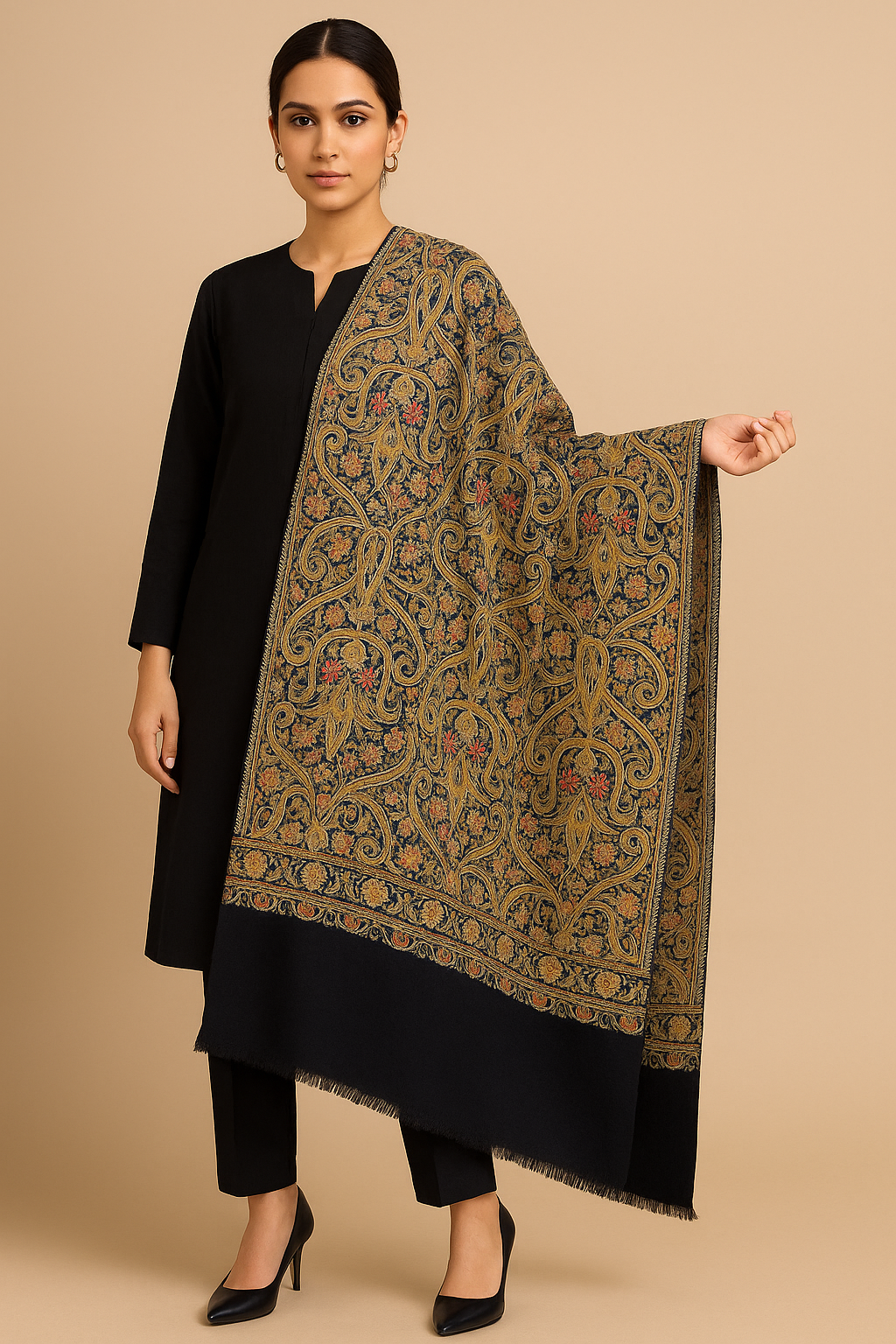 Luxury Embroidered Pashmina Shawl