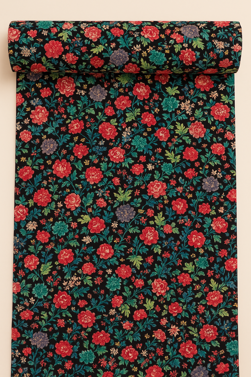 Multicolor Floral Print on Black Base