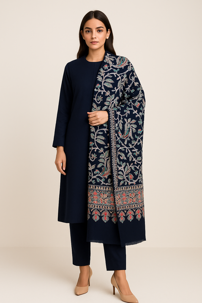 Pashmina Kalamkar Embroidery Shawl