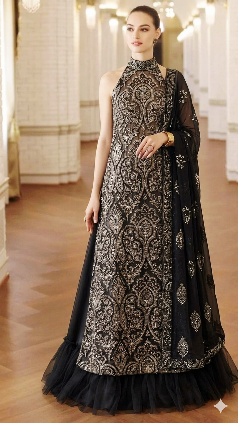 Elegant Bareeze Embroidered Net