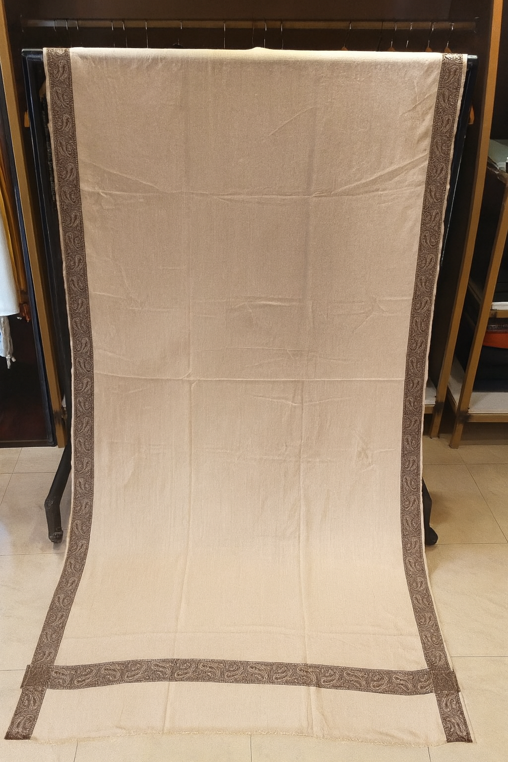 Luxury Pashmina Jacquard Border Shawl  Timeless Elegance