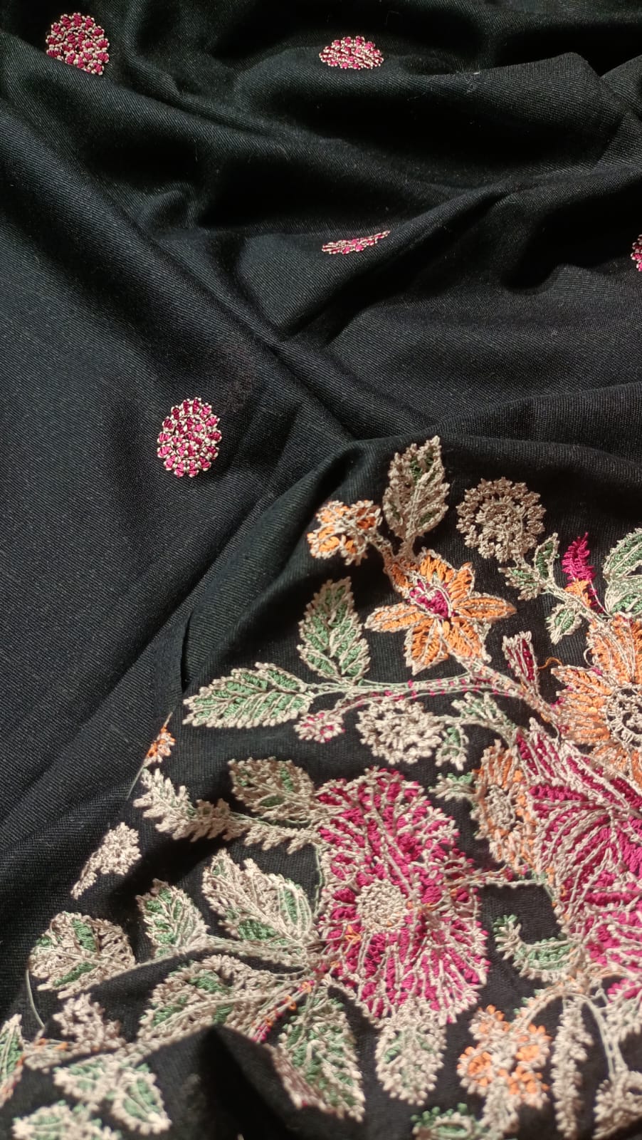 Black Karandi Embroidered Shawl