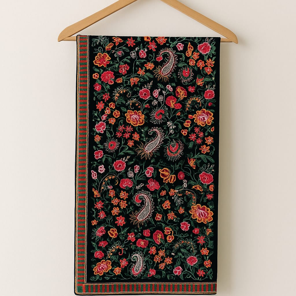 Luxury Velvet Embroidered Shawl