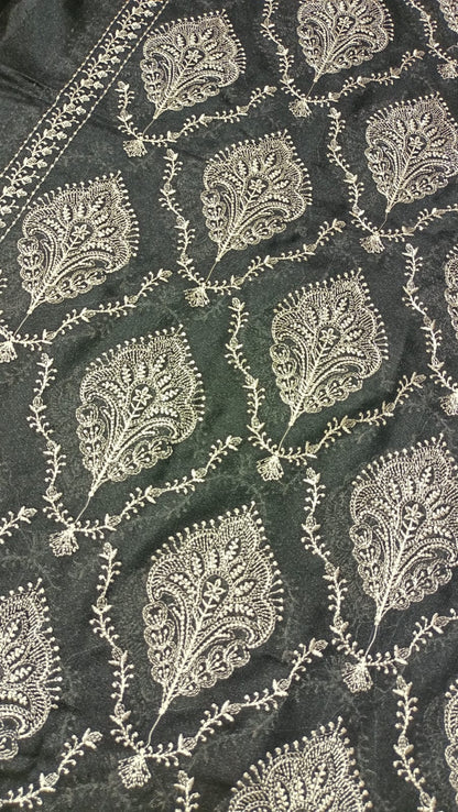 Black Karandi Embroidered Shawl