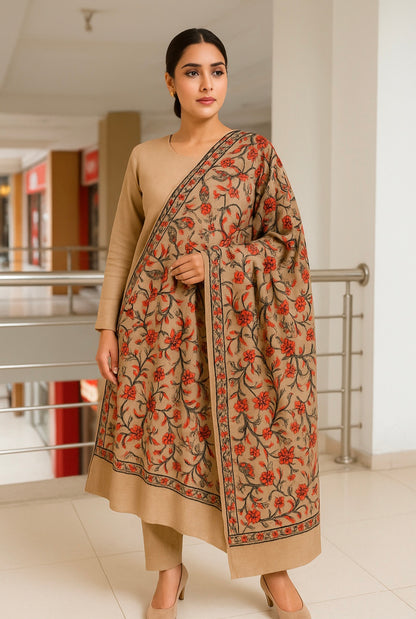 Embroidered pashmina shawl