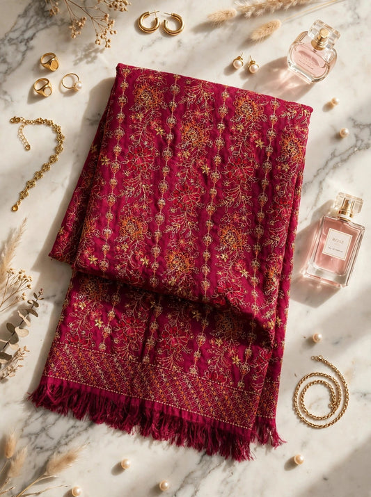 Karandi embroidered shawl