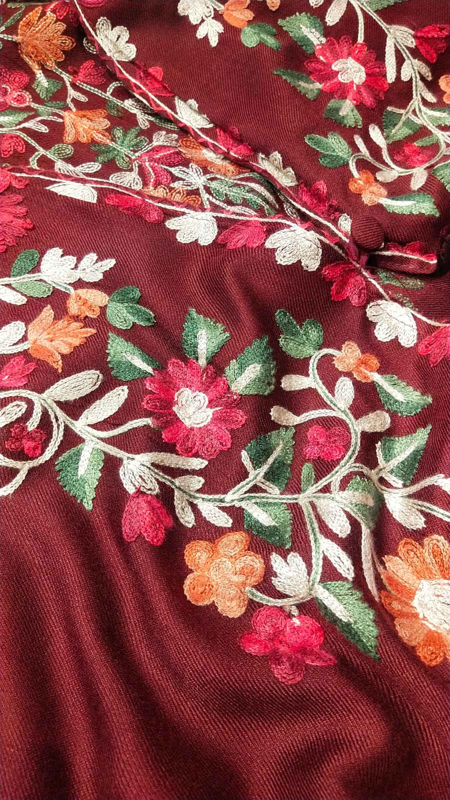 Aari Embroidered Pashmina Kaftan Cape