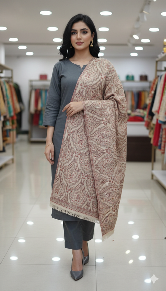 Karandi embroidered shawl