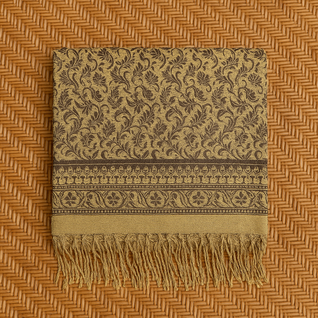 Jamawar Pashmina Shawl – Golden Elegance