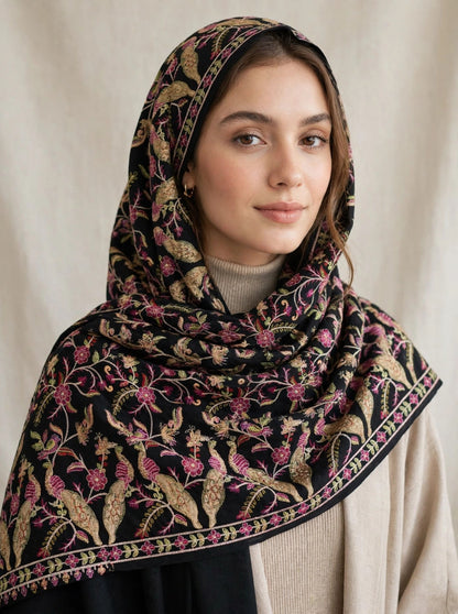 Pashmina Shawl with Papier Mâché Embroidery
