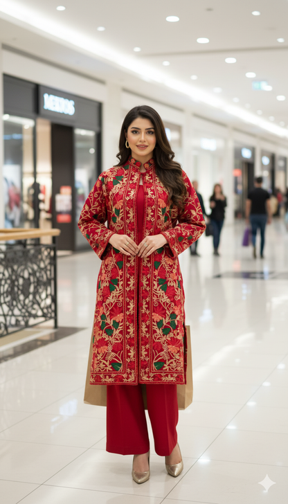 Artisan Aari Embroidered Pashmina Jacket