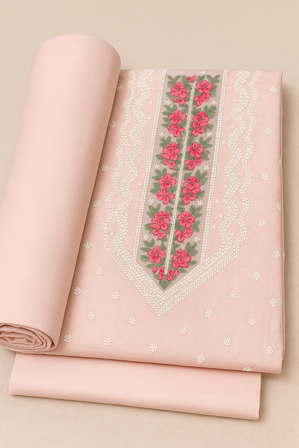 Baby Pink Embroidered Lawn 2-Piece Suit