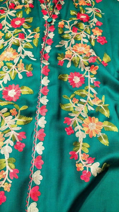 The Floral Embroidered Pashmina Kaftan