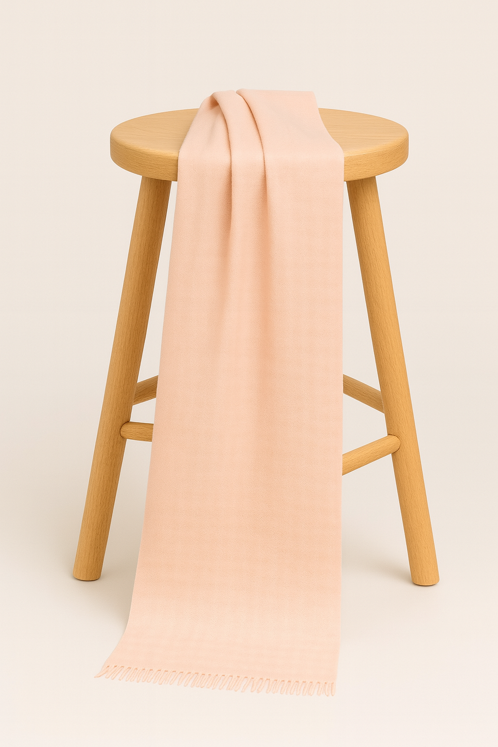 Soft Pastel Pink Winter Stoler  Herringbone Weave