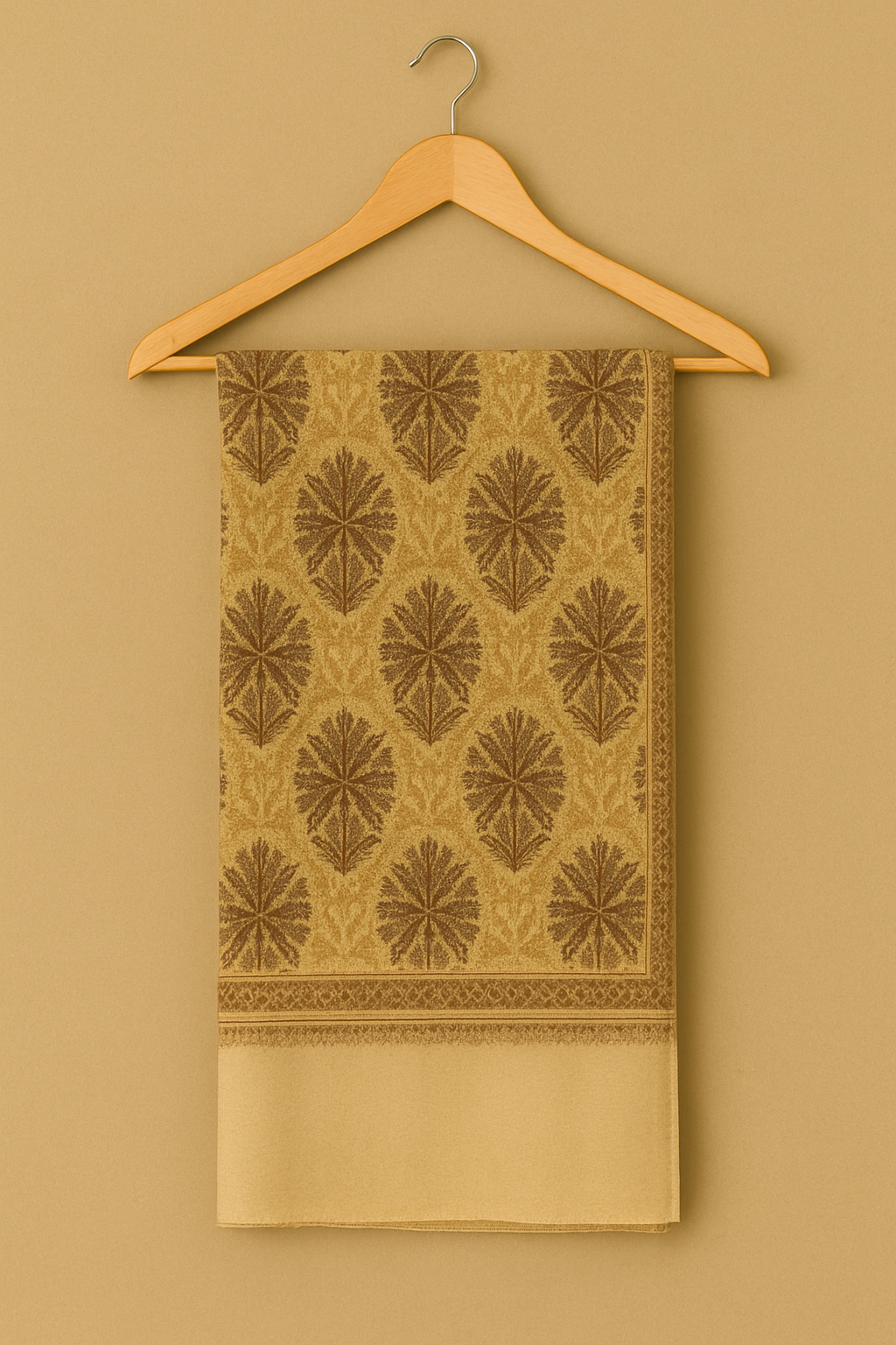 Luxury Beige Pashmina Shawl – Handcrafted Elegance