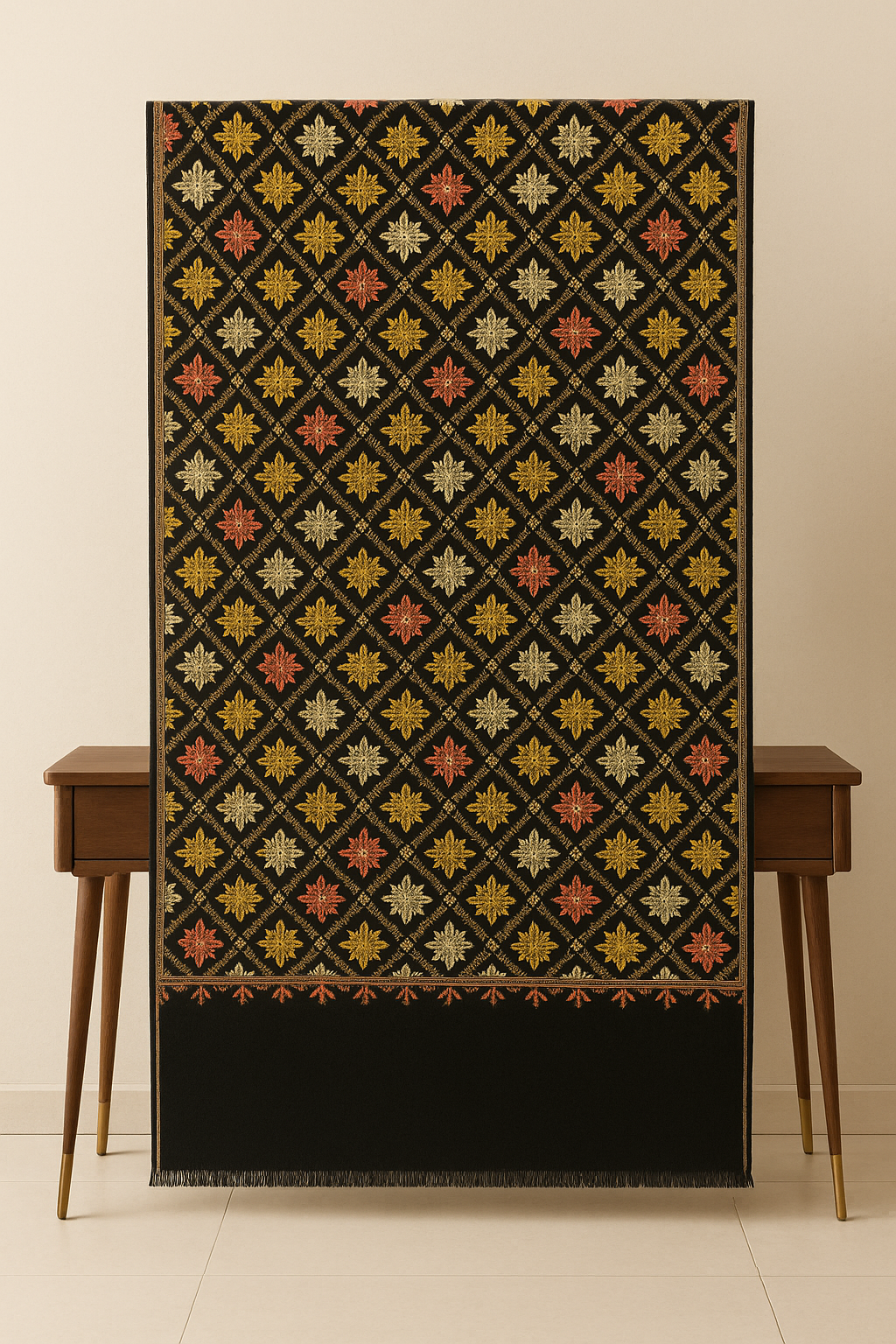 Luxury Multicolor Embroidered Pashmina Shawl