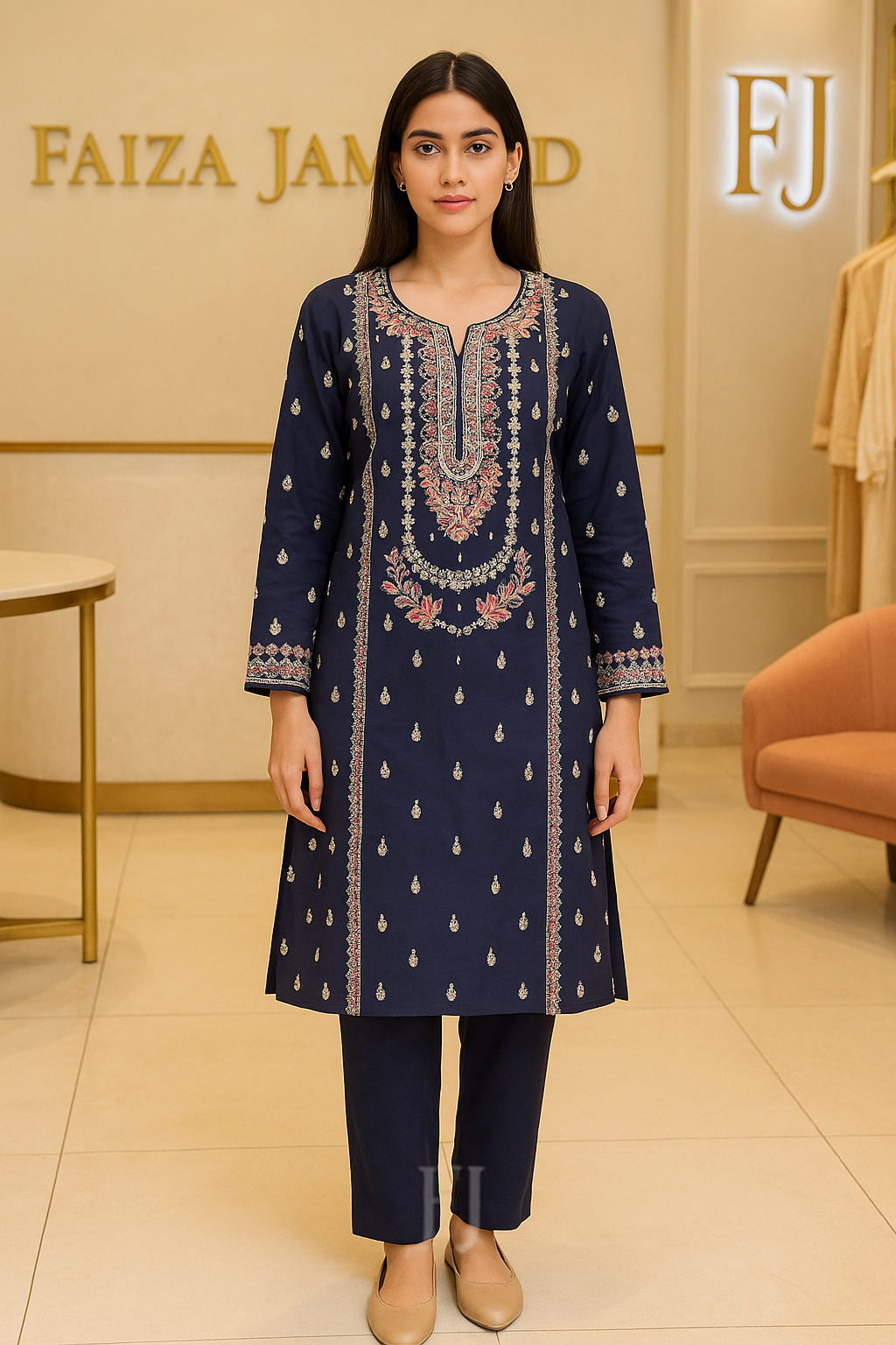 Midnight Bloom – Embroidered Lawn 2-Piece Suit