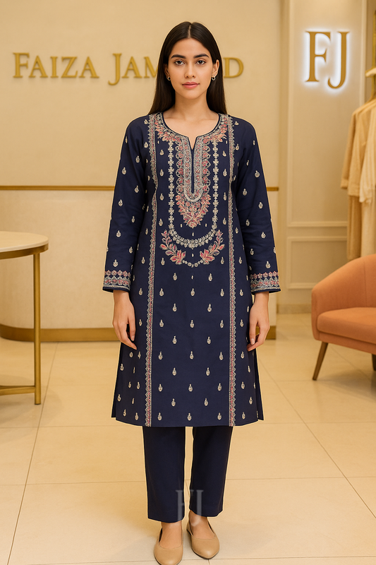Midnight Bloom – Embroidered Lawn 2-Piece Suit