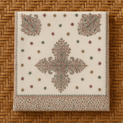 Elegant Kashmiri-Inspired Pashmina Shawl Paisley & Floral Motifs