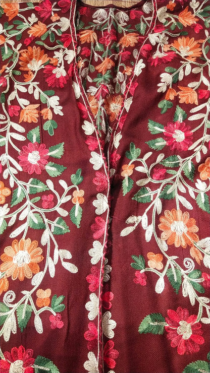 Aari Embroidered Pashmina Kaftan Cape