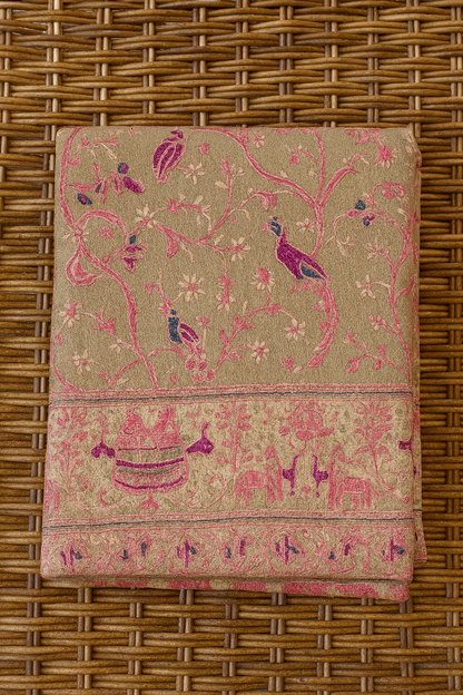 Pashmina Embroidered Shawl  Birds Pattern