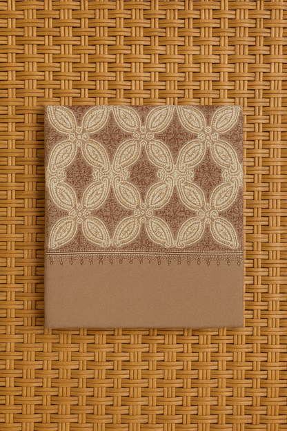 Luxury Pashmina Shawl – Beige & Maroon Paisley Design